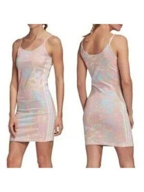 Adidas Pastel Tie Dye Tank Bodycon Mini Dress